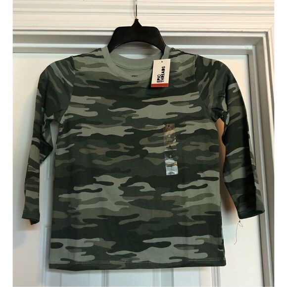 EPIC THREADS - 🎉HP🎉 NWT Little Boys Sz 6 Camo  Long Sleeved Tee in “Oregano”. - Picture 1 of 9